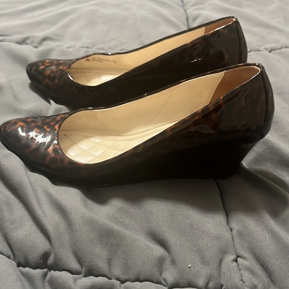 Cole Haan Patent Leather Leopard Wedges - Picture 5 of 6
